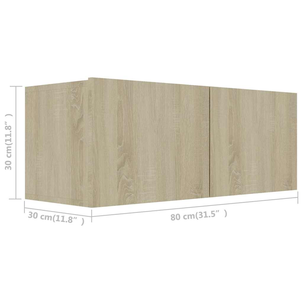 vidaXL 2 Piece TV Cabinet Set Sonoma Oak Engineered Wood - Brown - 100 x 30 x 30 cm