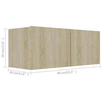 vidaXL 2 Piece TV Cabinet Set Sonoma Oak Engineered Wood - Brown - 100 x 30 x 30 cm