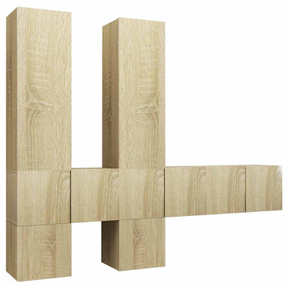 vidaXL 7 Piece TV Cabinet Set Sonoma Oak Engineered Wood - Brown - 60 x 30 x 30 cm