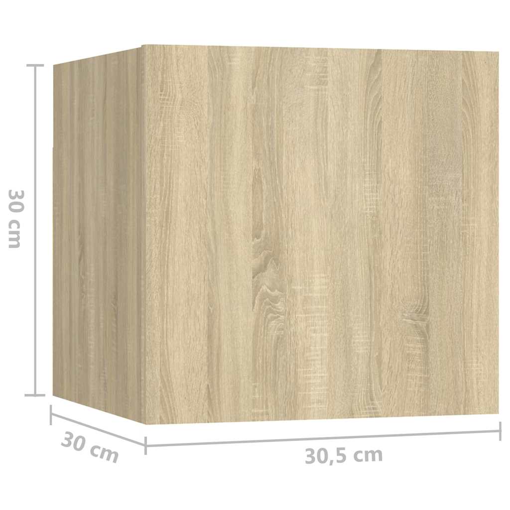 vidaXL 7 Piece TV Cabinet Set Sonoma Oak Engineered Wood - Brown - 60 x 30 x 30 cm