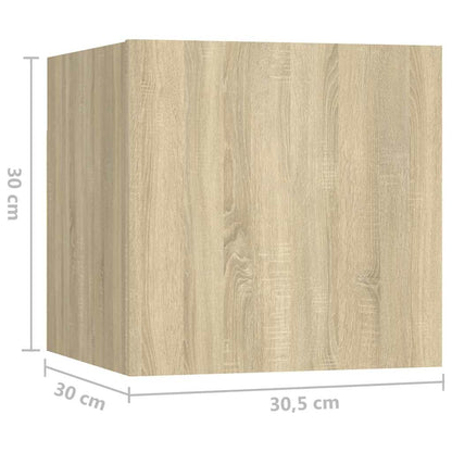 vidaXL 7 Piece TV Cabinet Set Sonoma Oak Engineered Wood - Brown - 60 x 30 x 30 cm
