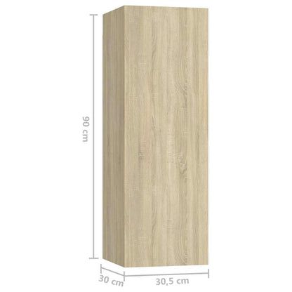 vidaXL 7 Piece TV Cabinet Set Sonoma Oak Engineered Wood - Brown - 60 x 30 x 30 cm