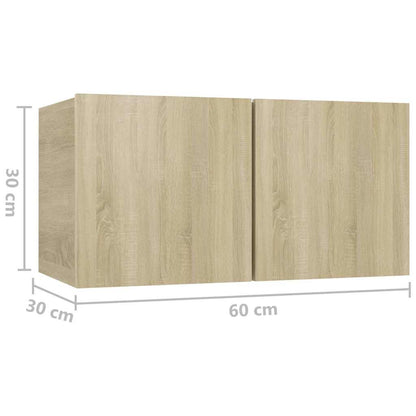 vidaXL 7 Piece TV Cabinet Set Sonoma Oak Engineered Wood - Brown - 60 x 30 x 30 cm