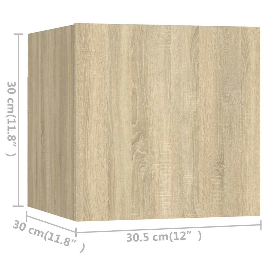 vidaXL 6 Piece TV Cabinet Set Sonoma Oak Engineered Wood - Brown - 60 x 30 x 30 cm