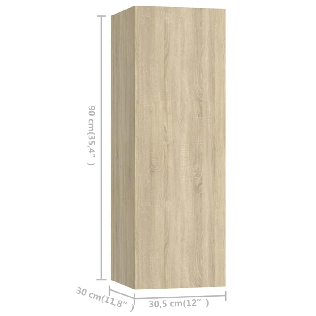 vidaXL 4 Piece TV Cabinet Set Sonoma Oak Engineered Wood - Brown - 100 x 30 x 30 cm - 67367