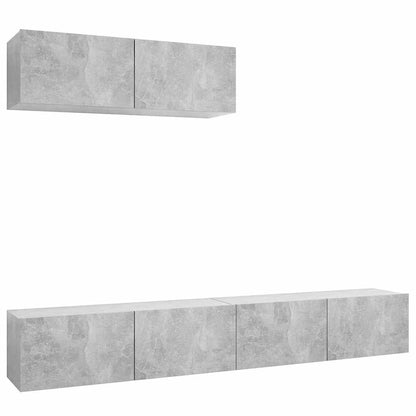 vidaXL 3 Piece TV Cabinet Set Concrete Grey Engineered Wood - 100 x 30 x 30 cm