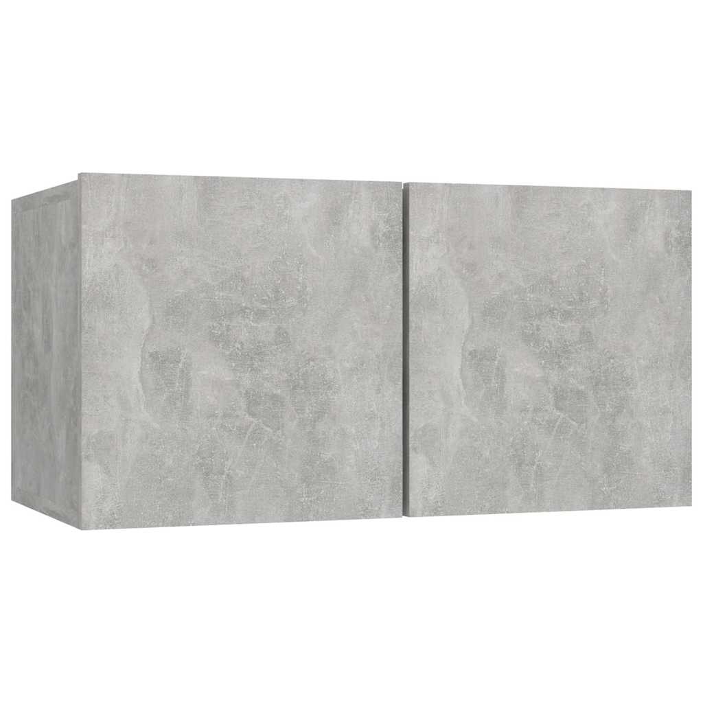 vidaXL 4 Piece TV Cabinet Set Concrete Grey Engineered Wood - 80 x 30 x 30 cm