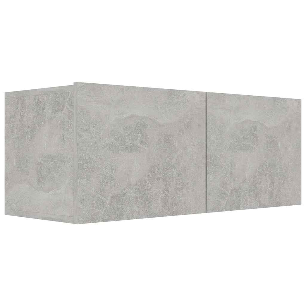 vidaXL 4 Piece TV Cabinet Set Concrete Grey Engineered Wood - 80 x 30 x 30 cm