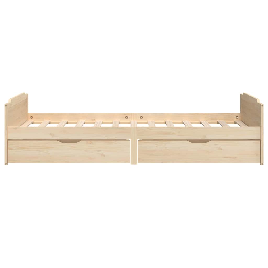 vidaXL Bed Frame without Mattress Solid Wood Pine 90x200 cm - Brown - 203.5 x 96 x 48.5 cm