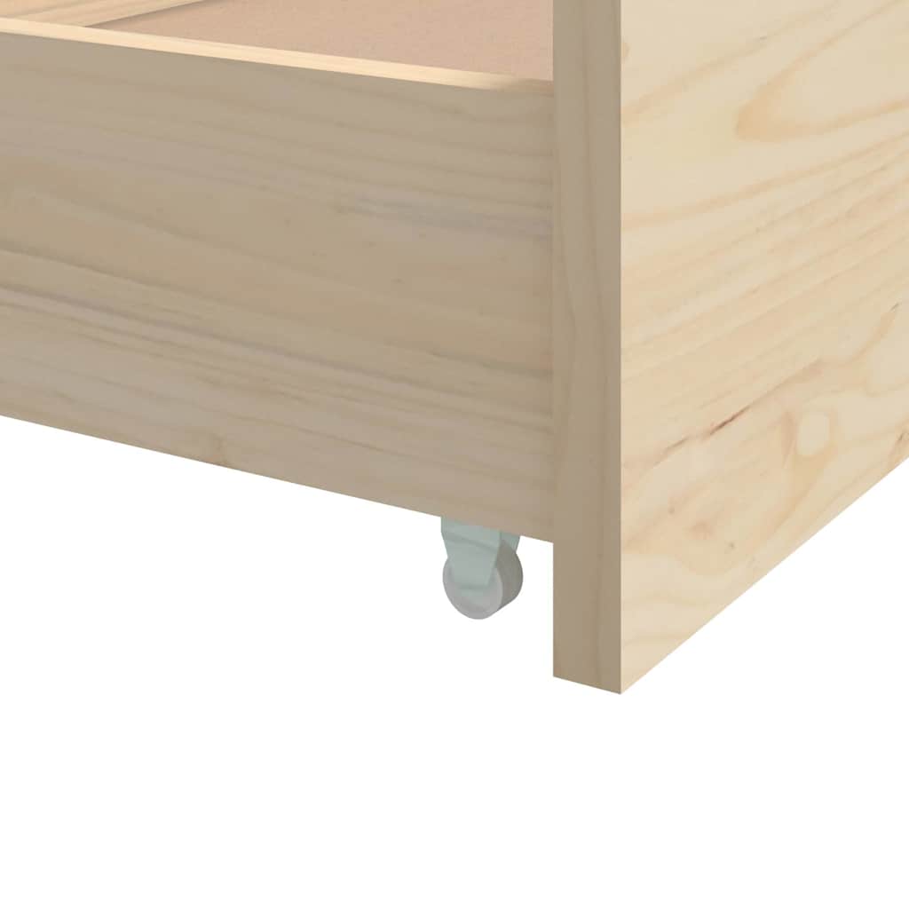 vidaXL Bed Frame without Mattress Solid Wood Pine 90x200 cm - Brown - 203.5 x 96 x 48.5 cm