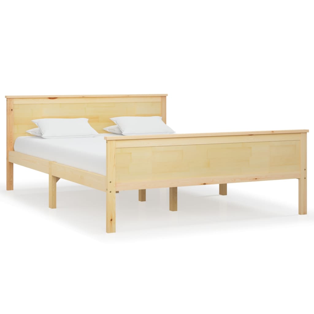 vidaXL Bed Frame without Mattress Solid Wood Pine 120x200 cm - Brown - 208 x 128 x 77 cm