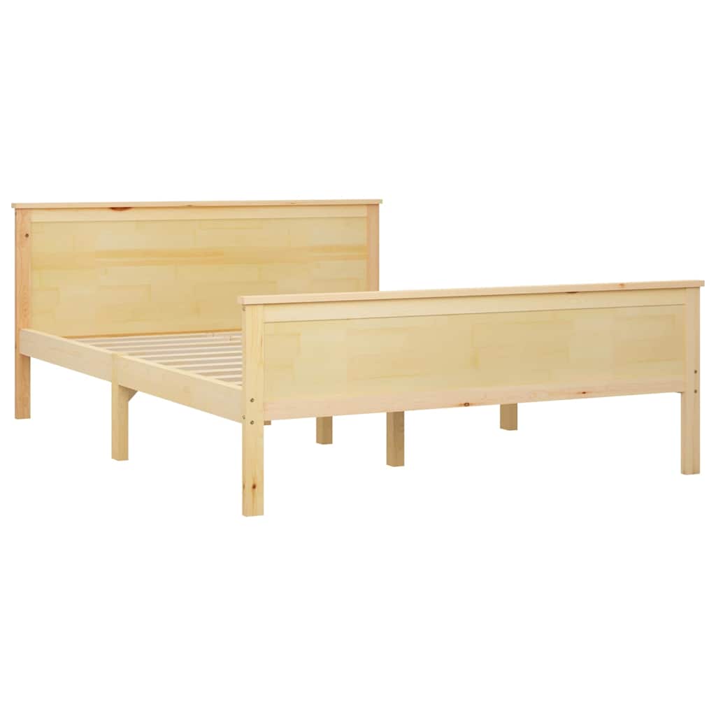 vidaXL Bed Frame without Mattress Solid Wood Pine 120x200 cm - Brown - 208 x 128 x 77 cm