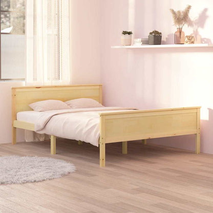 vidaXL Bed Frame without Mattress Solid Wood Pine 120x200 cm - Brown - 208 x 128 x 77 cm