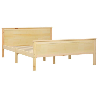 vidaXL Bed Frame without Mattress Solid Wood Pine 140x200 cm - Brown - 208 x 148 x 77 cm