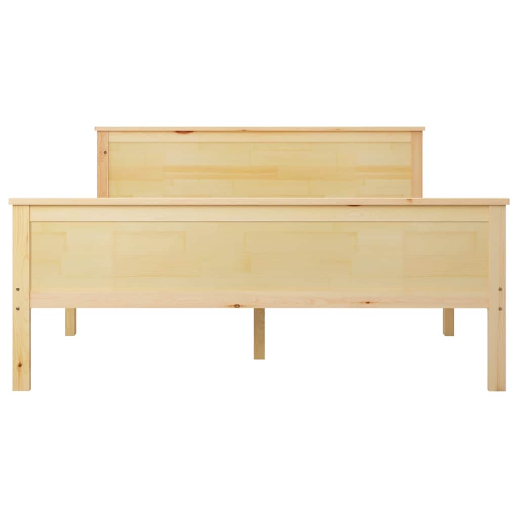 vidaXL Bed Frame without Mattress Solid Wood Pine 140x200 cm - Brown - 208 x 148 x 77 cm