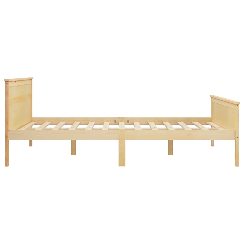 vidaXL Bed Frame without Mattress Solid Wood Pine 140x200 cm - Brown - 208 x 148 x 77 cm