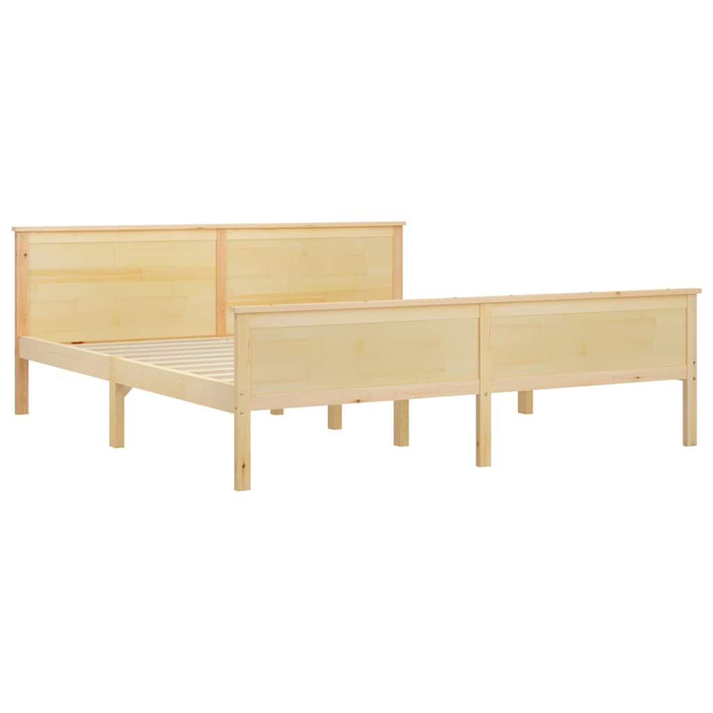 vidaXL Bed Frame without Mattress Solid Wood Pine 180x200 cm - Brown - 208 x 188 x 77 cm