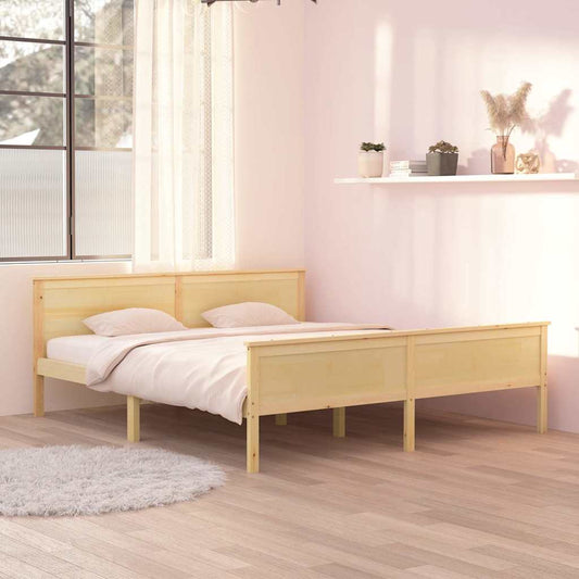 vidaXL Bed Frame without Mattress Solid Wood Pine 180x200 cm - Brown - 208 x 188 x 77 cm
