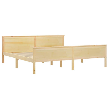 vidaXL Bed Frame without Mattress Solid Wood Pine 200x200 cm - Brown - 208 x 208 x 77 cm