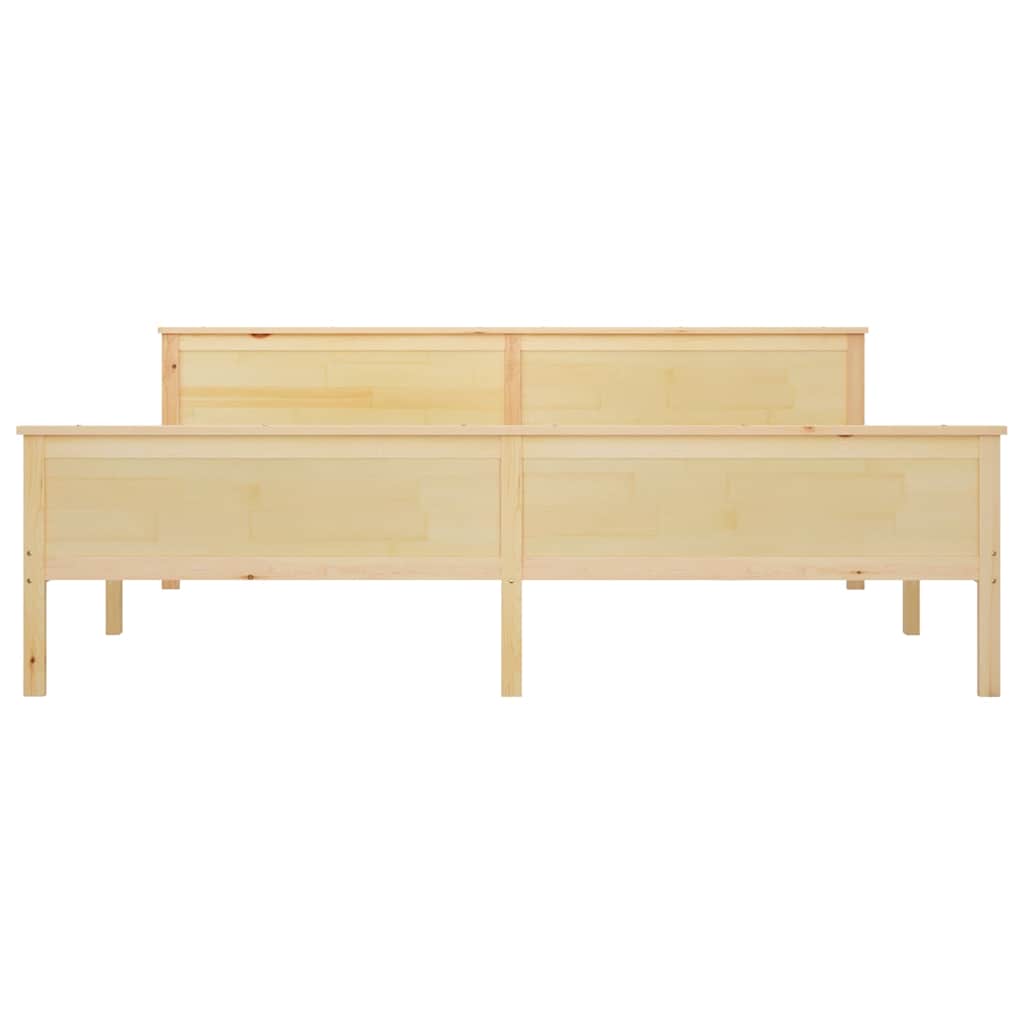 vidaXL Bed Frame without Mattress Solid Wood Pine 200x200 cm - Brown - 208 x 208 x 77 cm