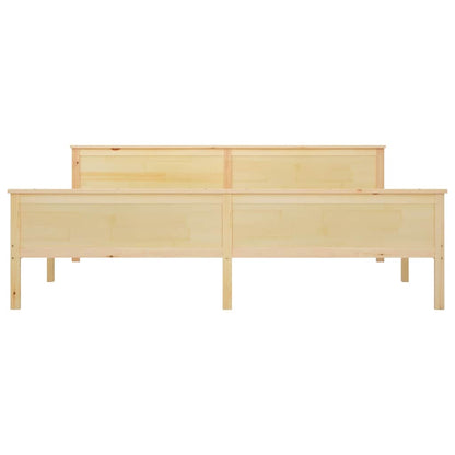 vidaXL Bed Frame without Mattress Solid Wood Pine 200x200 cm - Brown - 208 x 208 x 77 cm
