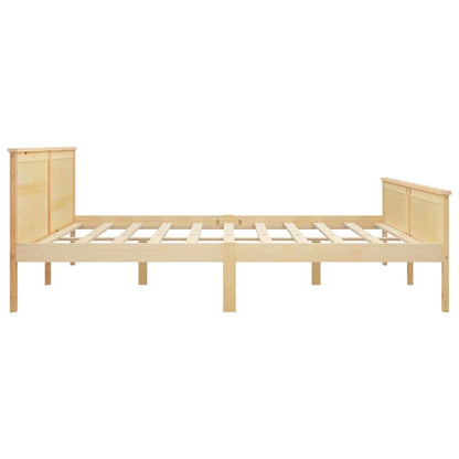 vidaXL Bed Frame without Mattress Solid Wood Pine 200x200 cm - Brown - 208 x 208 x 77 cm