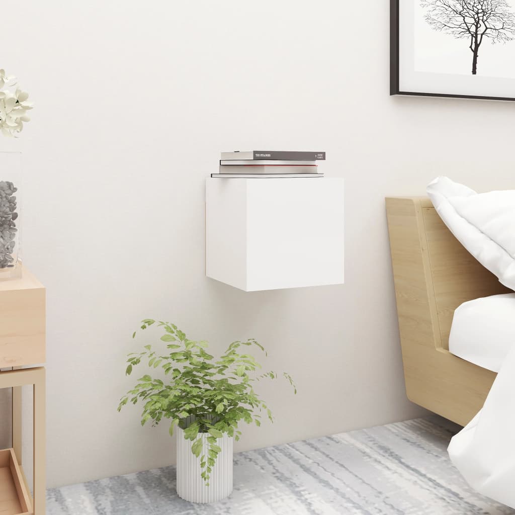 vidaXL Bedside Cabinet White 30.5x30x30 cm Engineered Wood