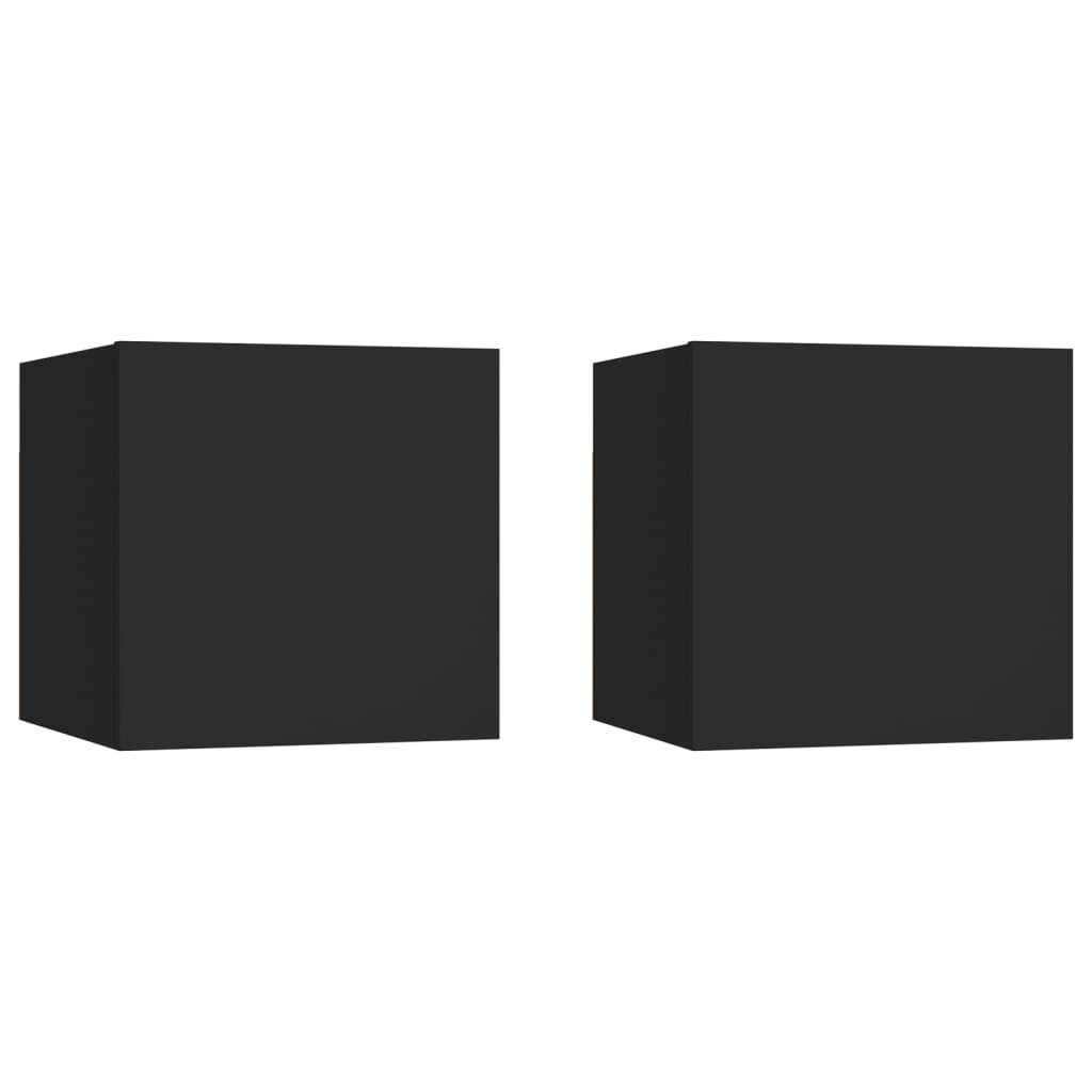 vidaXL Bedside Cabinet | Set of 2 | Black | Engineered wood | Medium