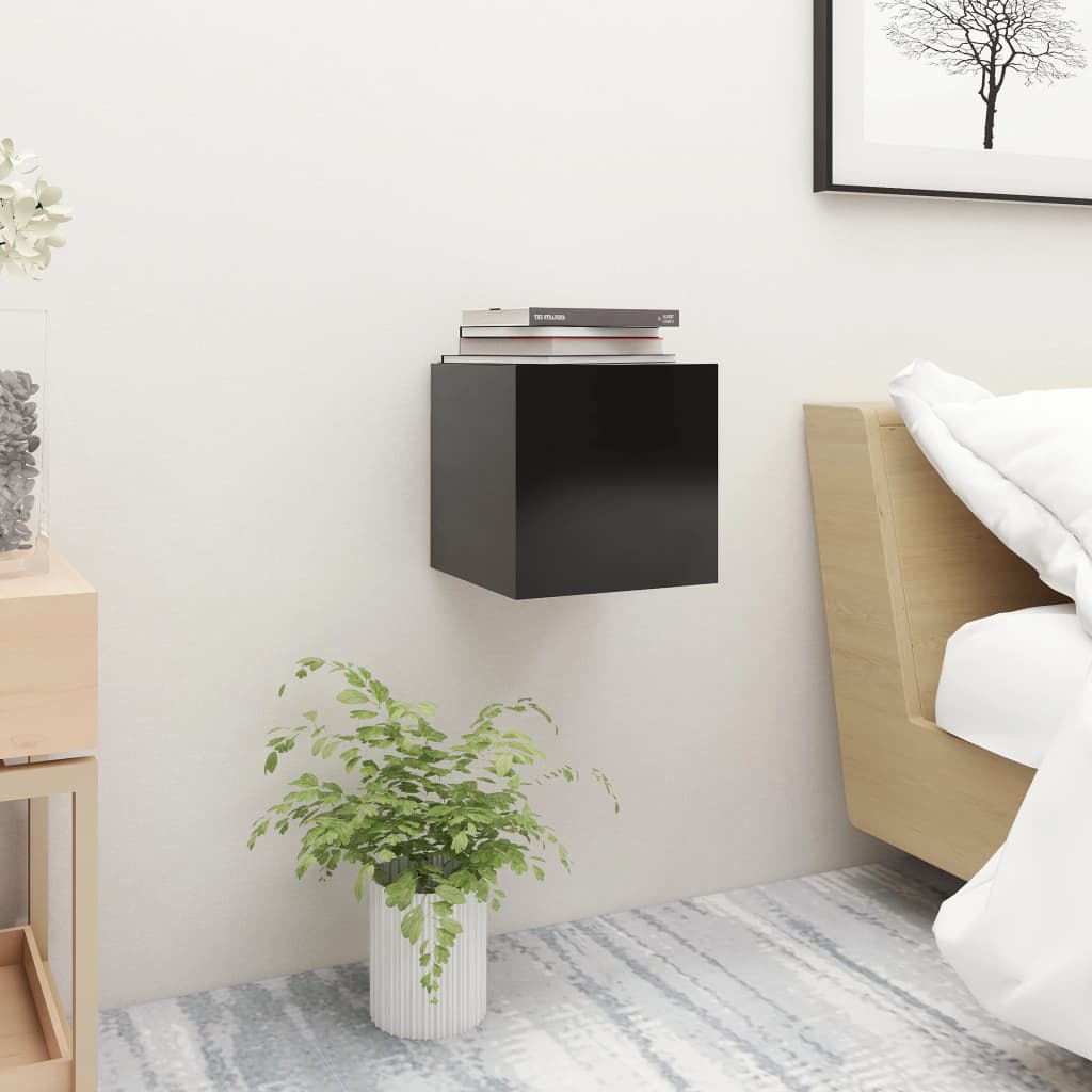 vidaXL Bedside Cabinet | Set of 2 | Black | Engineered wood | Medium