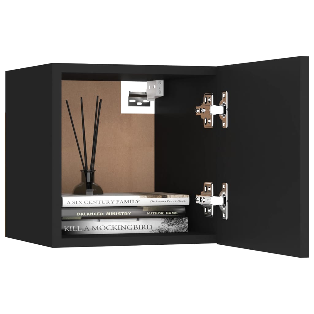 vidaXL Bedside Cabinet | Set of 2 | Black | Engineered wood | Medium