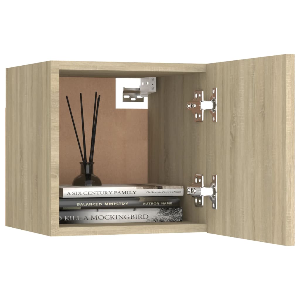 vidaXL Bedside Cabinet Sonoma Oak 30.5x30x30 cm Engineered Wood - Brown
