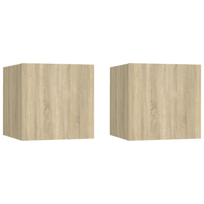 vidaXL Bedside Cabinet | Set of 2 | Sonoma oak | Engineered wood | Small - Brown