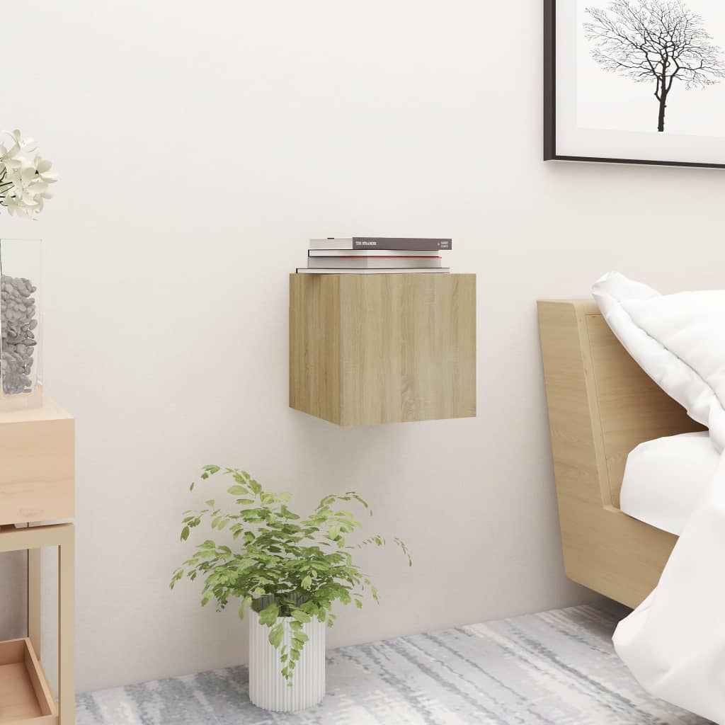 vidaXL Bedside Cabinet | Set of 2 | Sonoma oak | Engineered wood | Small - Brown