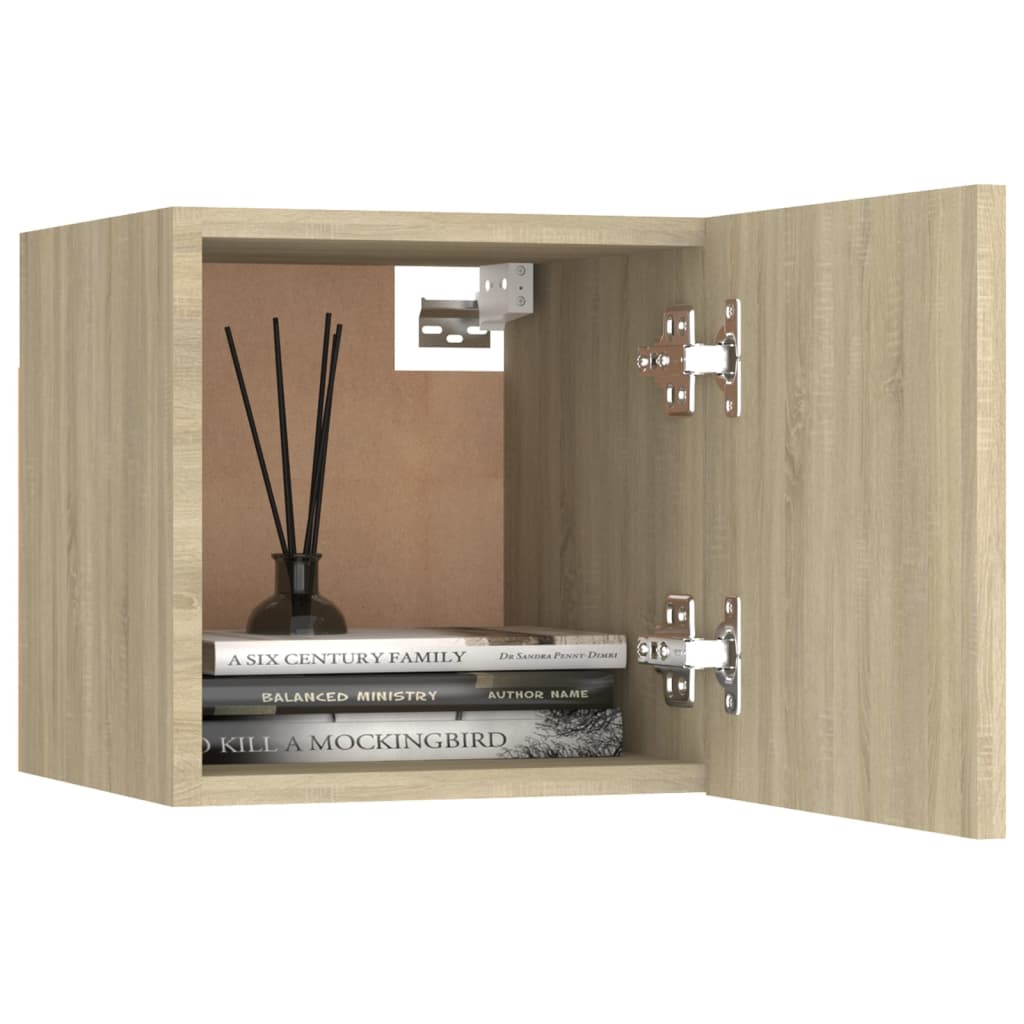 vidaXL Bedside Cabinet | Set of 2 | Sonoma oak | Engineered wood | Small - Brown
