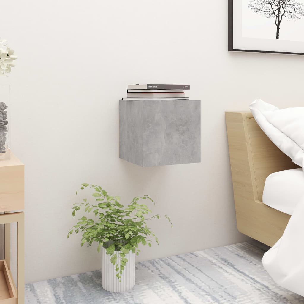 vidaXL Bedside Cabinet | Concrete Grey | Engineered Wood | Compact