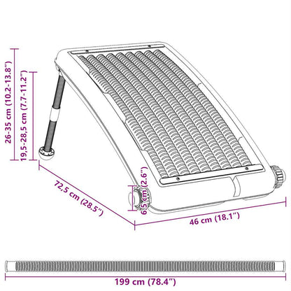 vidaXL Curved Pool Solar Heating Panel 72.5x46 cm - Black