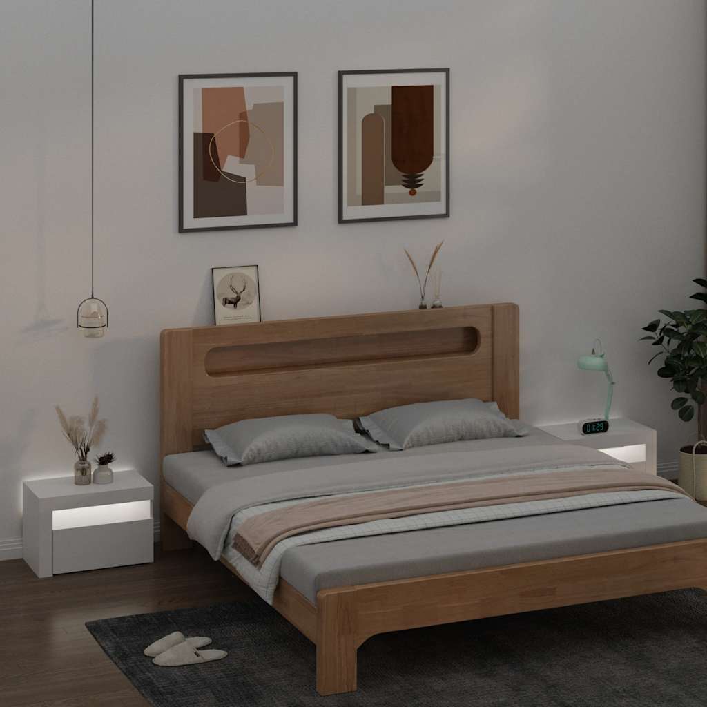 vidaXL Bedside Cabinets 2 pcs with LEDs White 60x35x40 cm