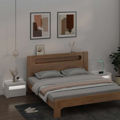 vidaXL Bedside Cabinets 2 pcs with LEDs White 60x35x40 cm