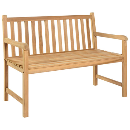 vidaXL Garden Bench | Natural Teak | Solid Teak Wood | Medium | Durable - Brown - 114 cm