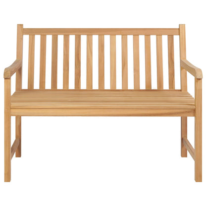 vidaXL Garden Bench | Natural Teak | Solid Teak Wood | Medium | Durable - Brown - 114 cm