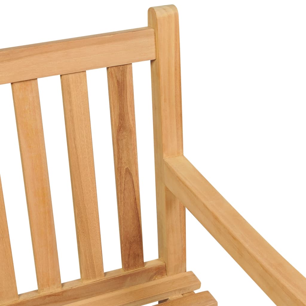 vidaXL Garden Bench | Natural Teak | Solid Teak Wood | Medium | Durable - Brown - 114 cm