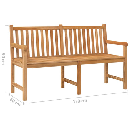 vidaXL Garden Bench | Teak | Solid Teak Wood | 150 cm | Sturdy | Garden Bench - Brown