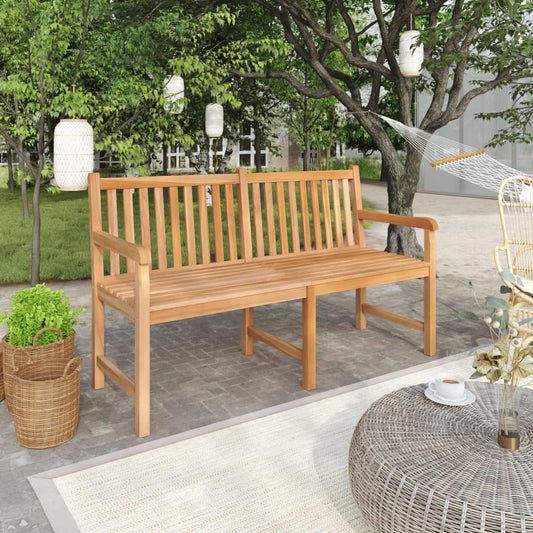 vidaXL Garden Bench | Teak | Solid Teak Wood | 150 cm | Sturdy | Garden Bench - Brown