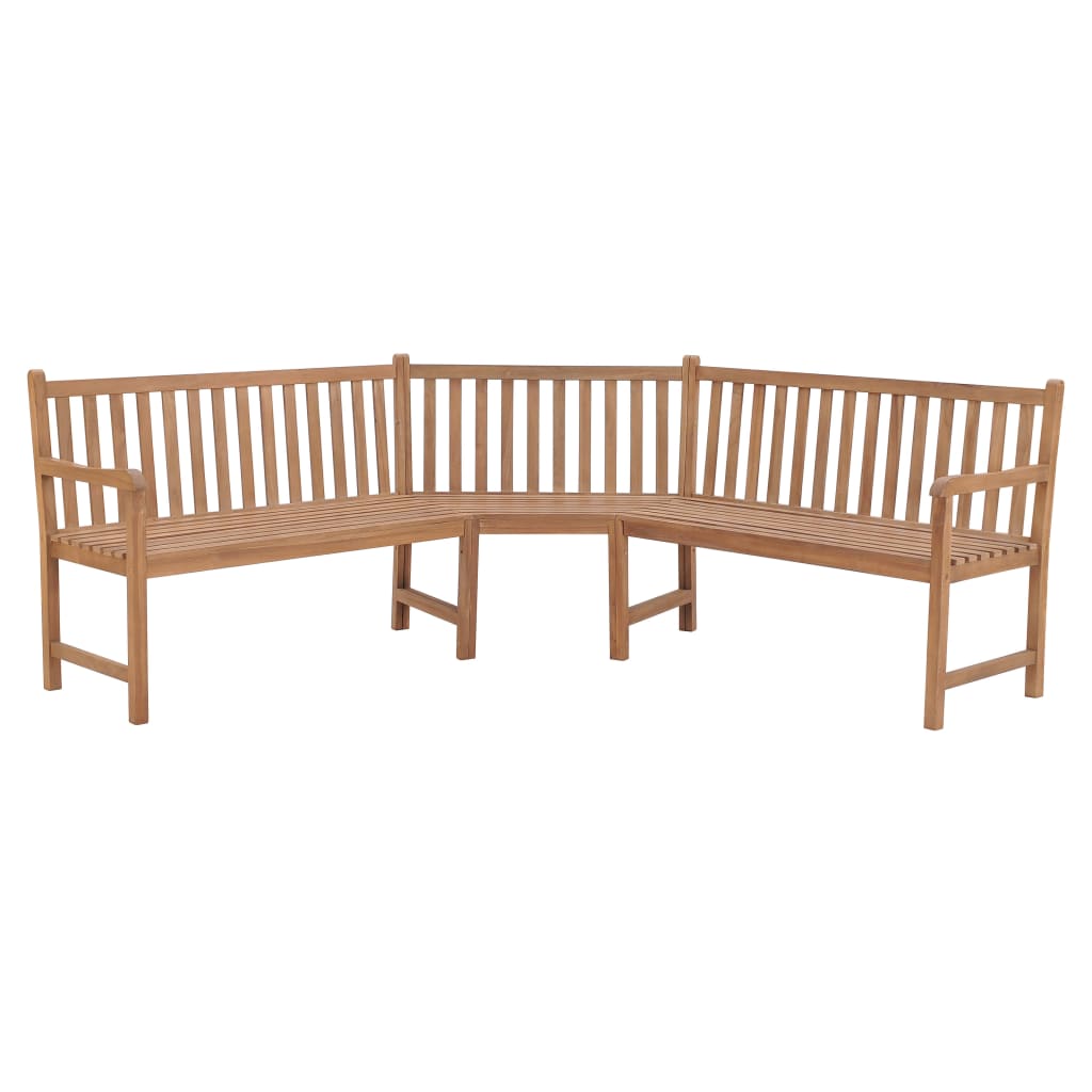 vidaXL Garden Corner Bench 185x185x90 cm Solid Teak Wood - Brown