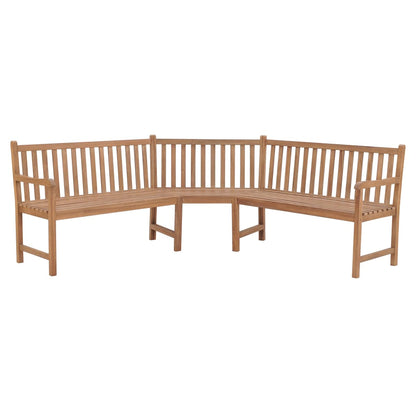 vidaXL Garden Corner Bench 185x185x90 cm Solid Teak Wood - Brown