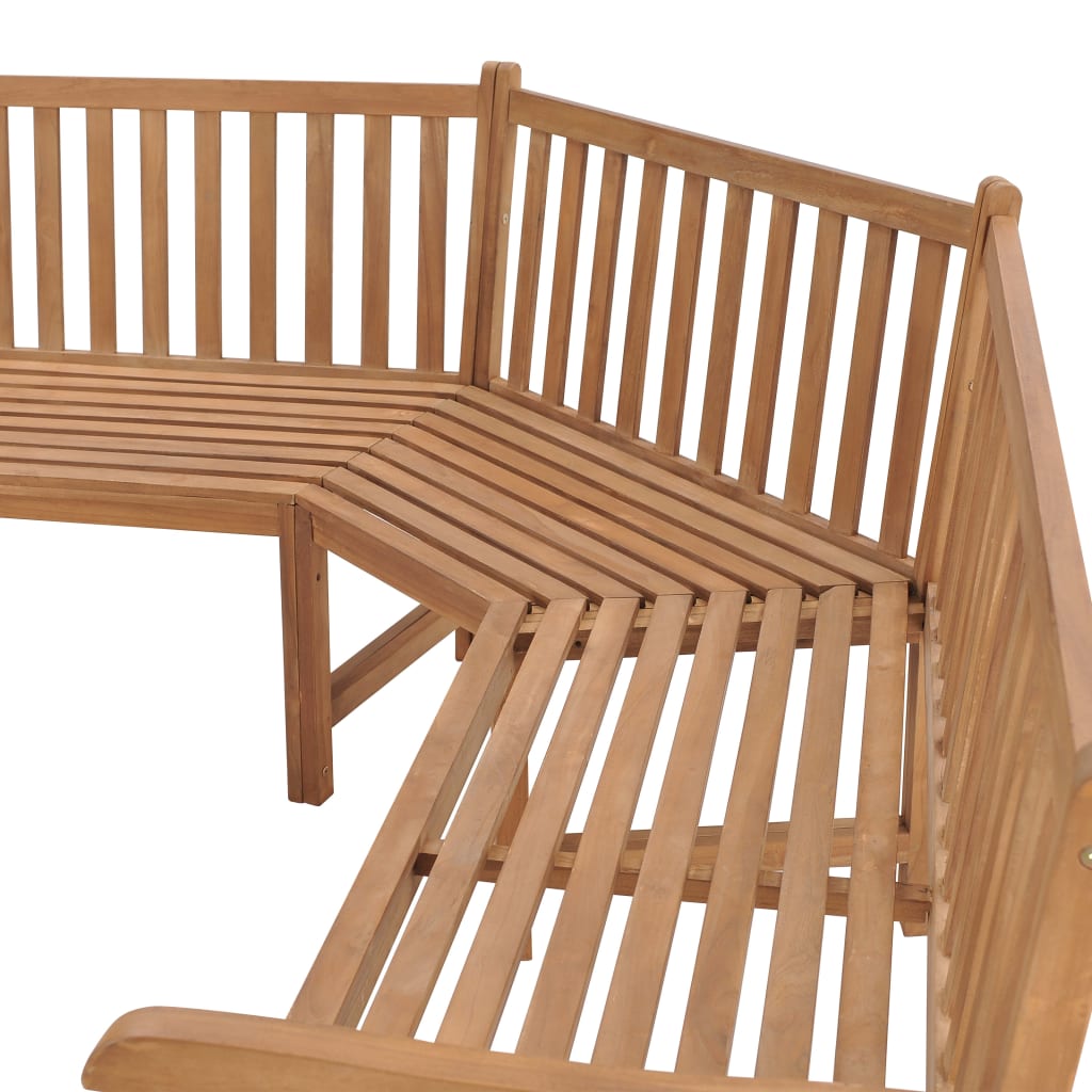 vidaXL Garden Corner Bench 185x185x90 cm Solid Teak Wood - Brown