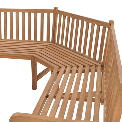 vidaXL Garden Corner Bench 185x185x90 cm Solid Teak Wood - Brown