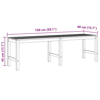 vidaXL Bench | Teak | Solid Teak Wood | 150 cm long | Durable | Garden Bench - Brown - 150 x 40 x 45 cm