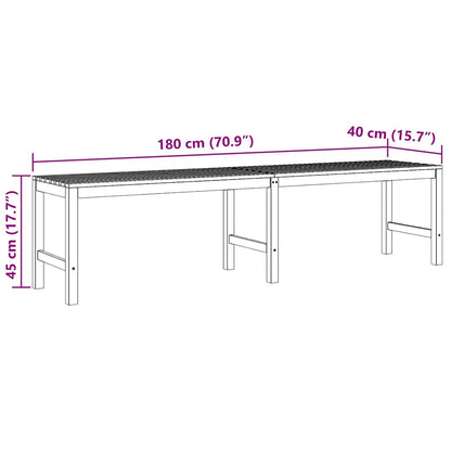 vidaXL Garden Bench | Warm Teak | Solid Teak Wood | 180 cm length | Durable - Brown - 180 x 40 x 45 cm