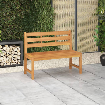 vidaXL Garden Bench | Warm Teak | Solid Teak Wood | Medium | Durable - Brown - 114 x 59 x 90 cm